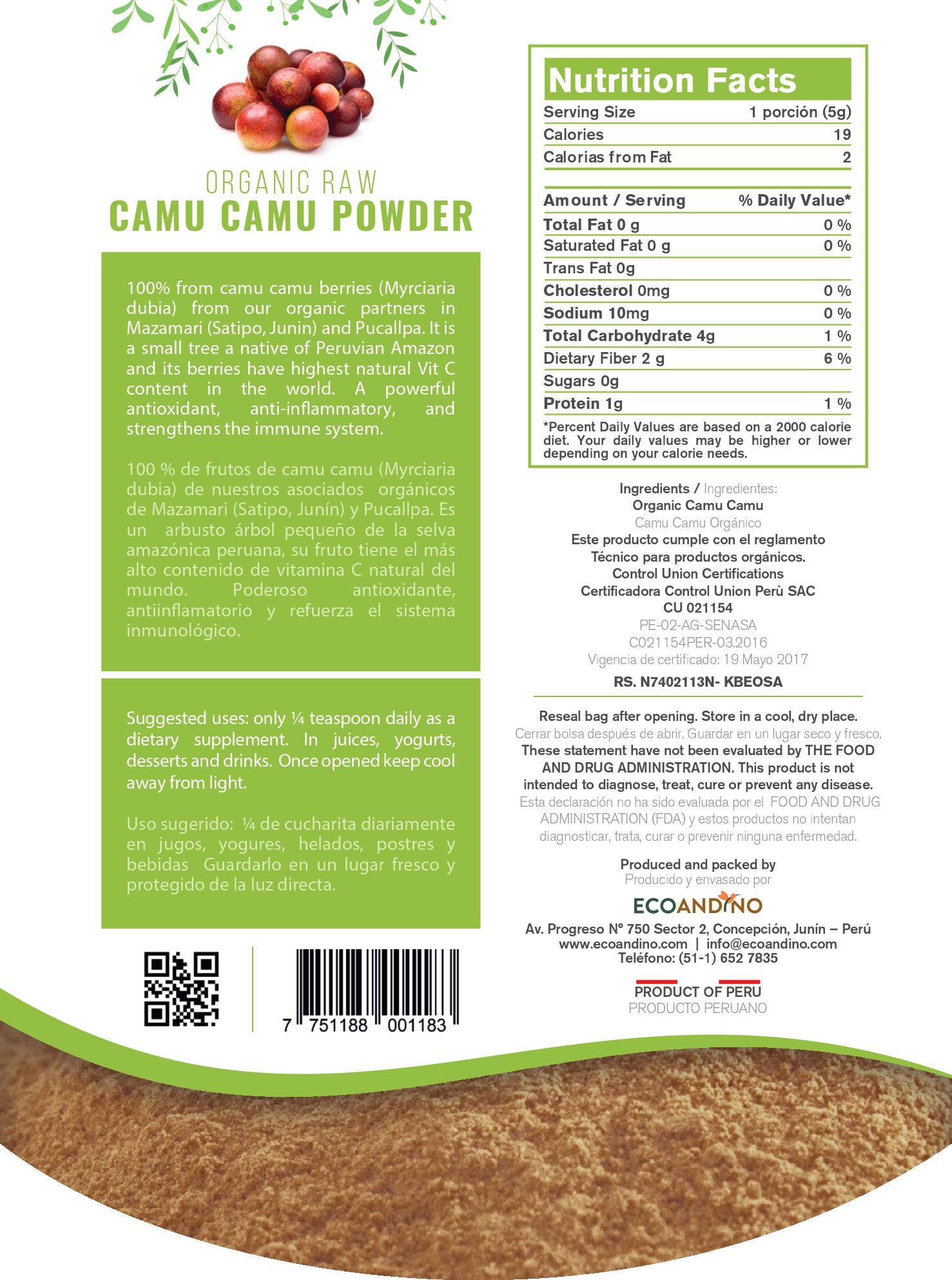 Ganesa Trading - Wholesale Protein/Superfood Powder - Organic Camu Camu Powder Imported from Peru. USDA1