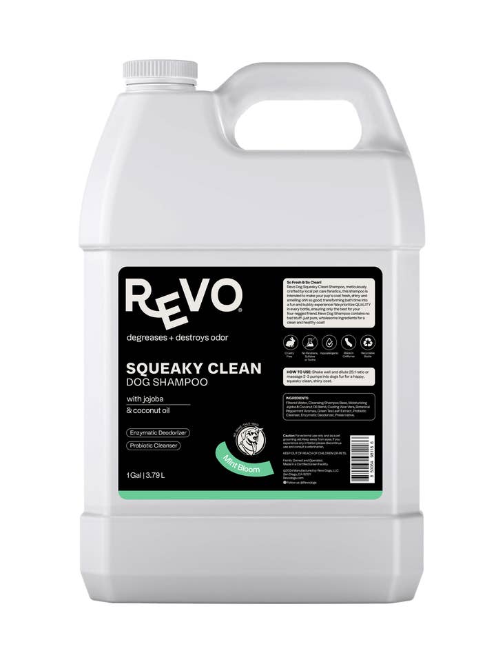 REVO Squeaky Clean Dog Shampoo - Mint Bloom - 1 Gallon for wholesale by REVO Dogs