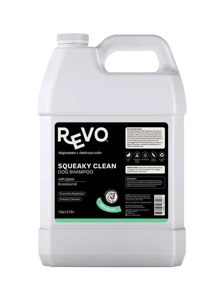 Squeaky Clean Dog Shampoo - Mint Bloom - 1 Gallon for wholesale by REVO Dogs