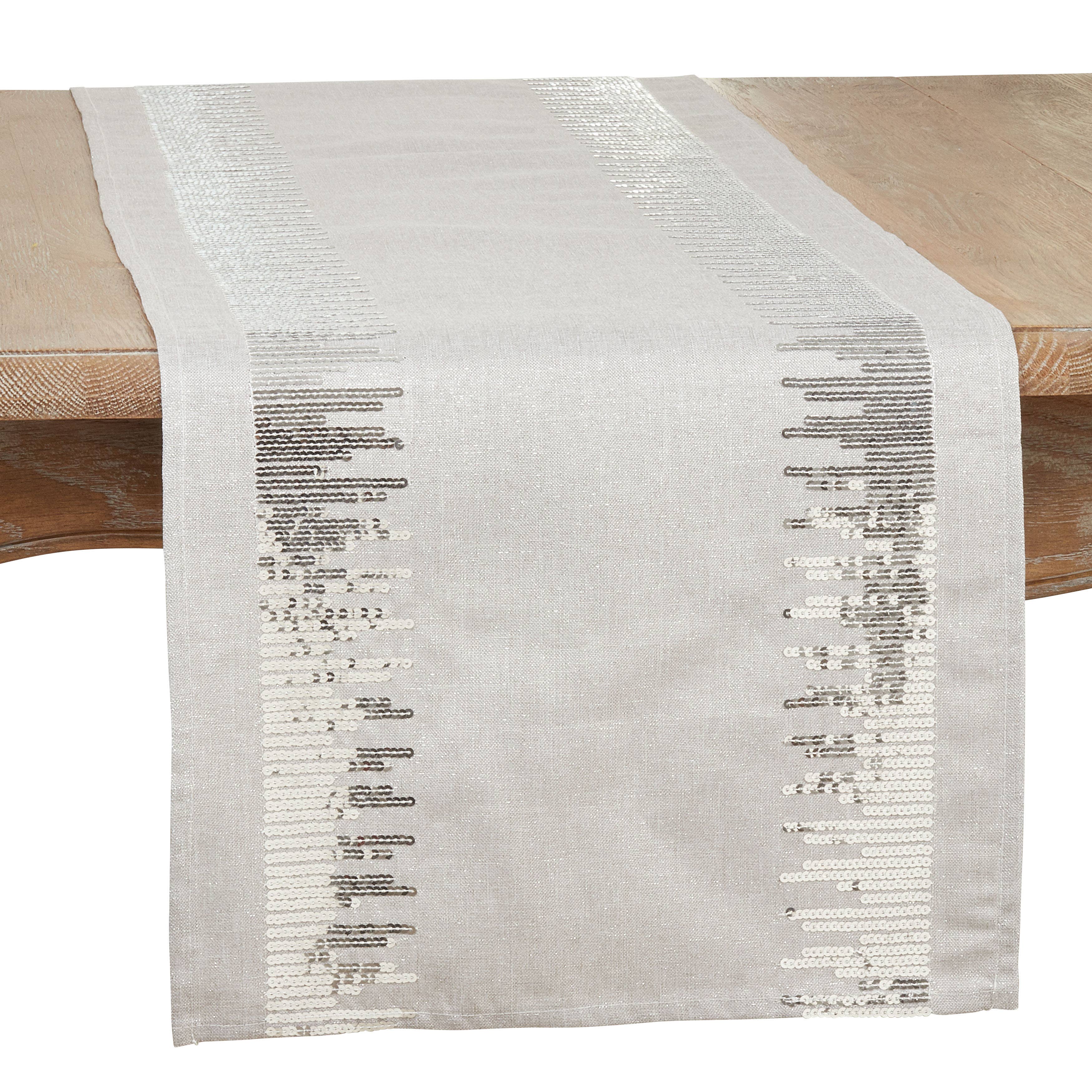 Silver Sequin Border Runner for wholesale on Faire0