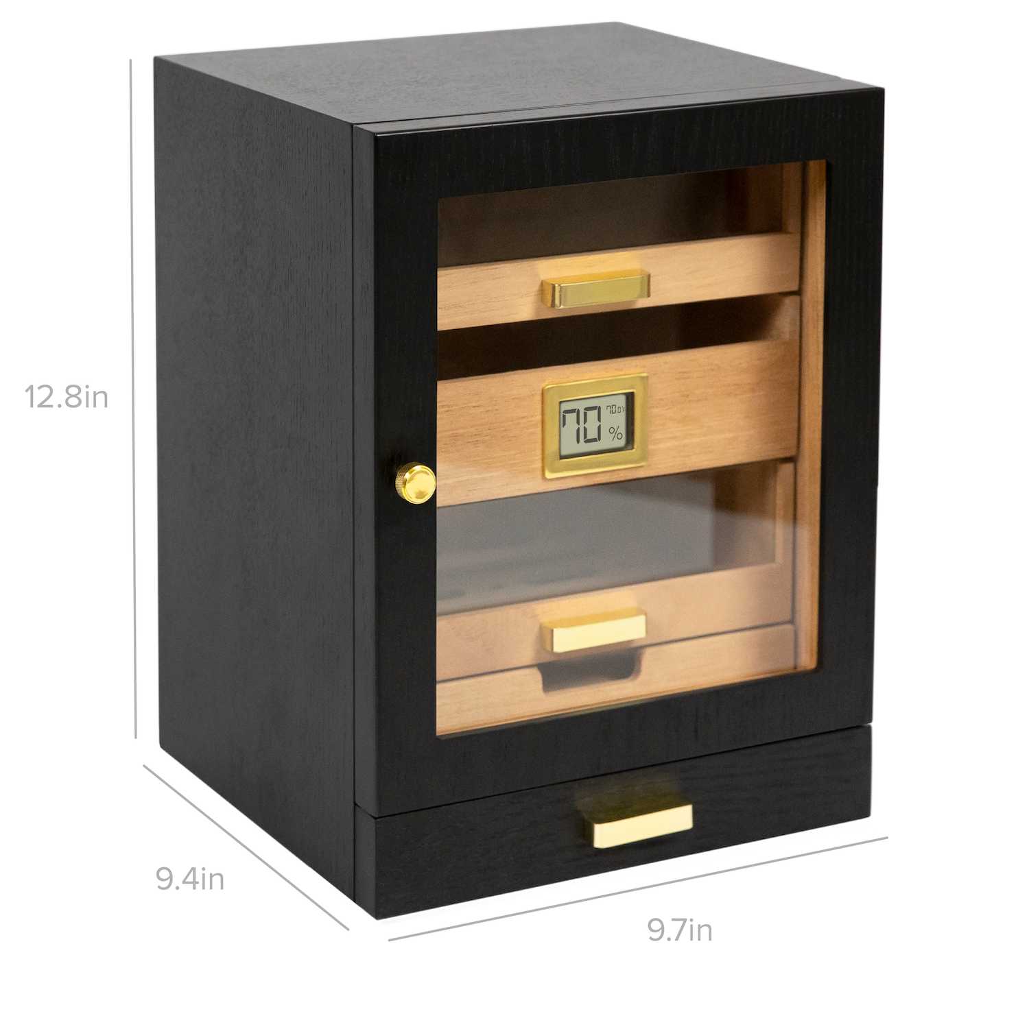Case Elegance - Venta al por mayor Humidificadores/accesorios de puros - Gabinete Humidor Luca en Fresno Negro7