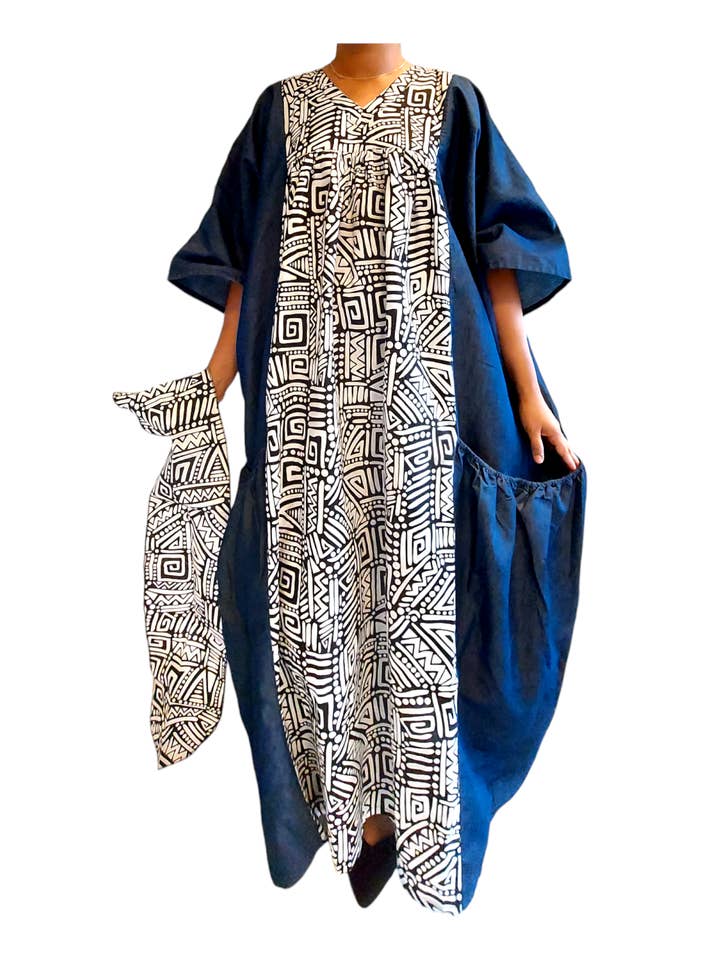 India Batik - Wholesale Kaftan - Women's - Kaftan Bubu Maxi Dress - 7650D1
