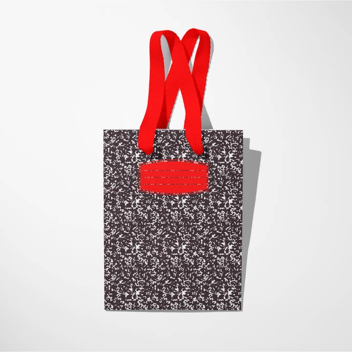Teacher Appreciation Gift Paper Bag | Black Red & Teacher for wholesale by Aspen Lane
