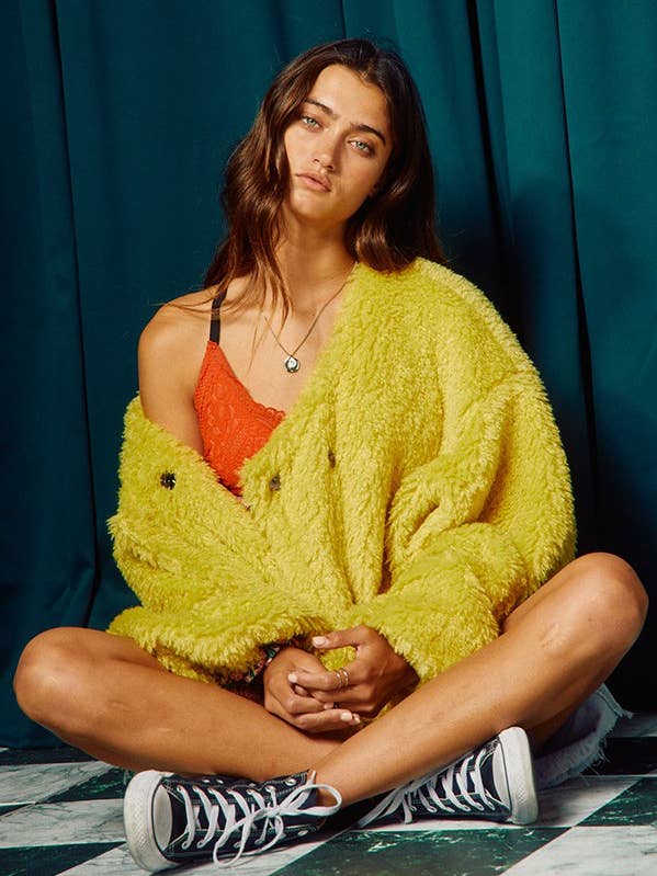 MUSTARD IJ3004 Solid Teddy Jacket for wholesale on Faire