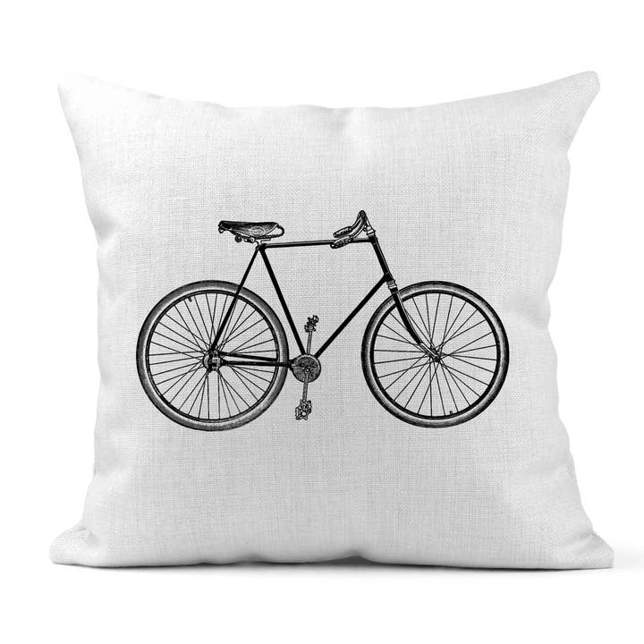 Housse de Coussin - Vélo Rétro pour la vente par Giftologie