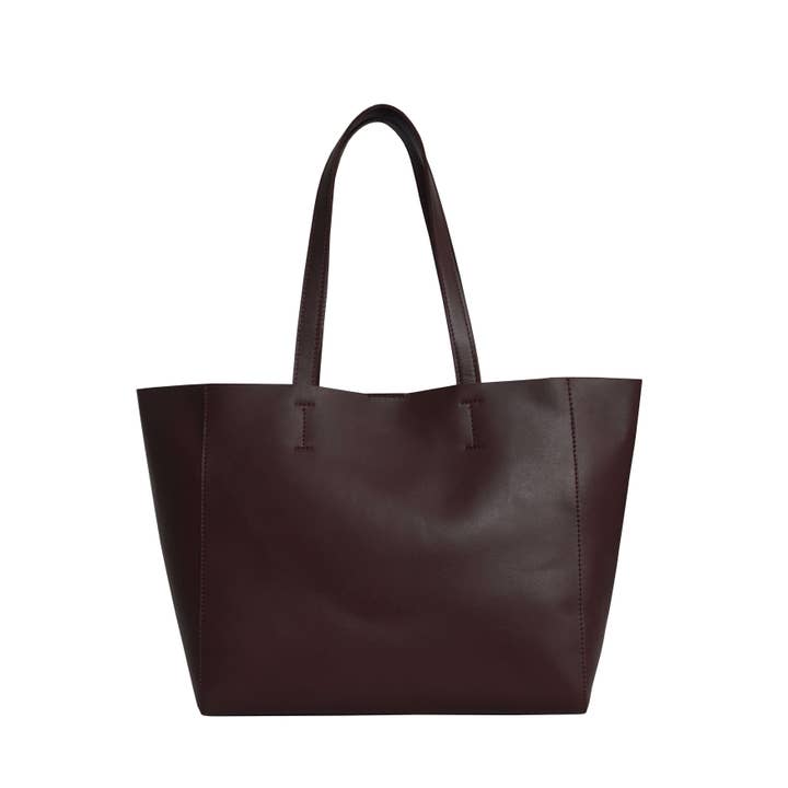 Assots London - Wholesale Tote Bag - Women's - 'ABINGDON' Burgundy Real Leather unlined Designer Tote Bag5