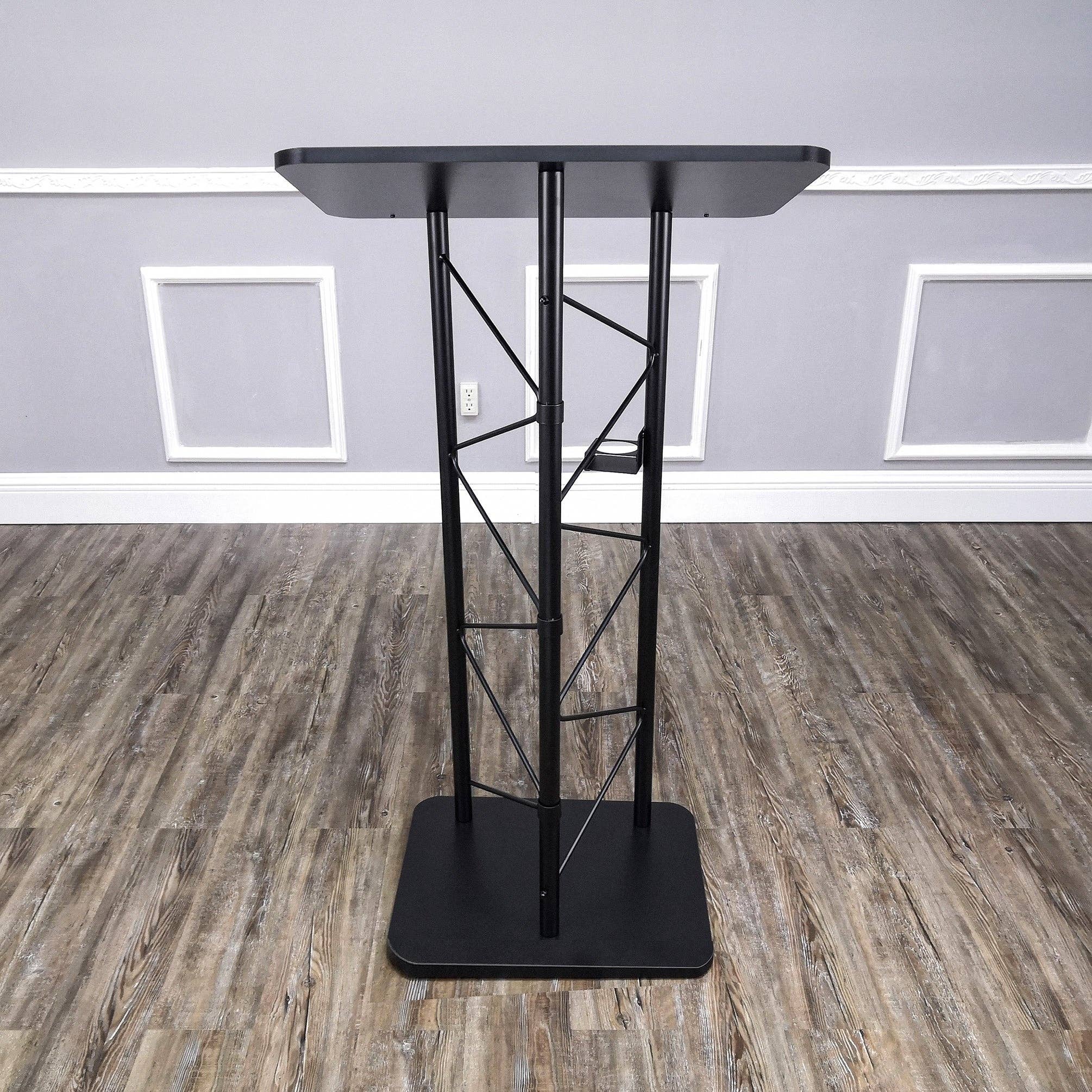 FIXTUREDISPLAYS - Wholesale Speakers - Truss Metal and Wood Podium 25X16X47 Tall Church Pulpit Lectern with Cup Holder 11566-NEW6