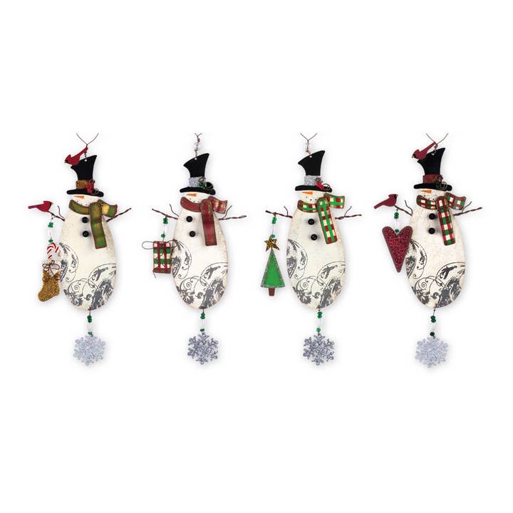Sunset Vista Designs - Wholesale Ornament Set - Christmas Vintage Snowman Ornament 2 Asst1