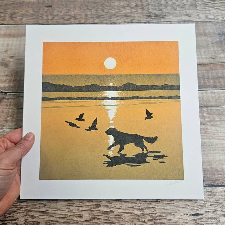 Giving Chase - Archival Quality Giclée Print for wholesale by Flotsam Prints