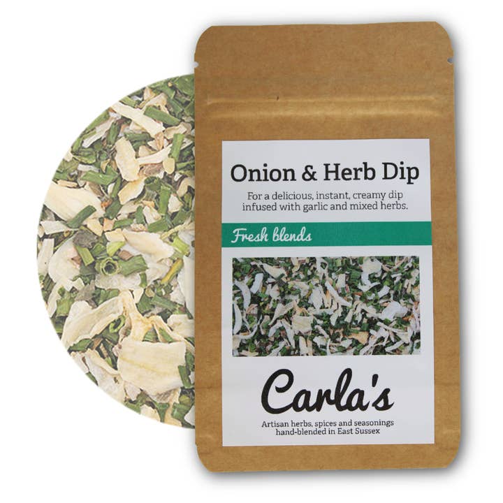 Carla's Onion & Herb Dip Mix 25g voor wholesale door Carla's Foods Ltd