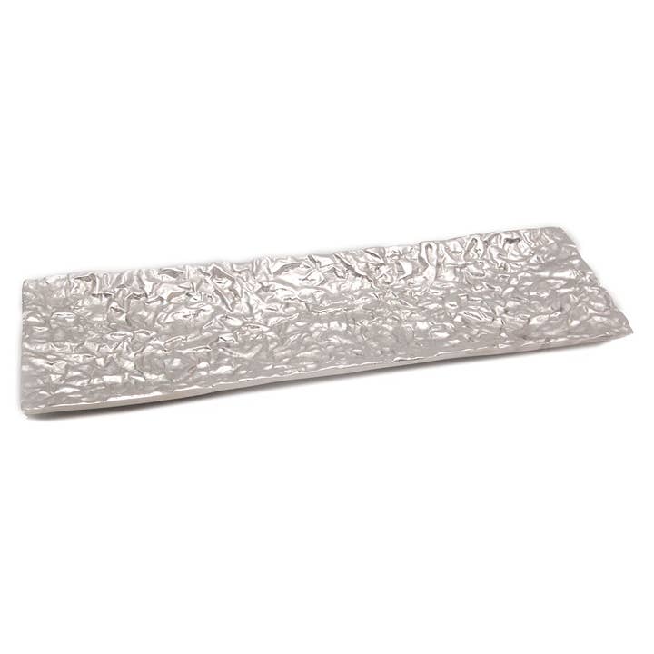 India Handicrafts Inc - Wholesale Decorative Tray - Textured Aluminum Tray2