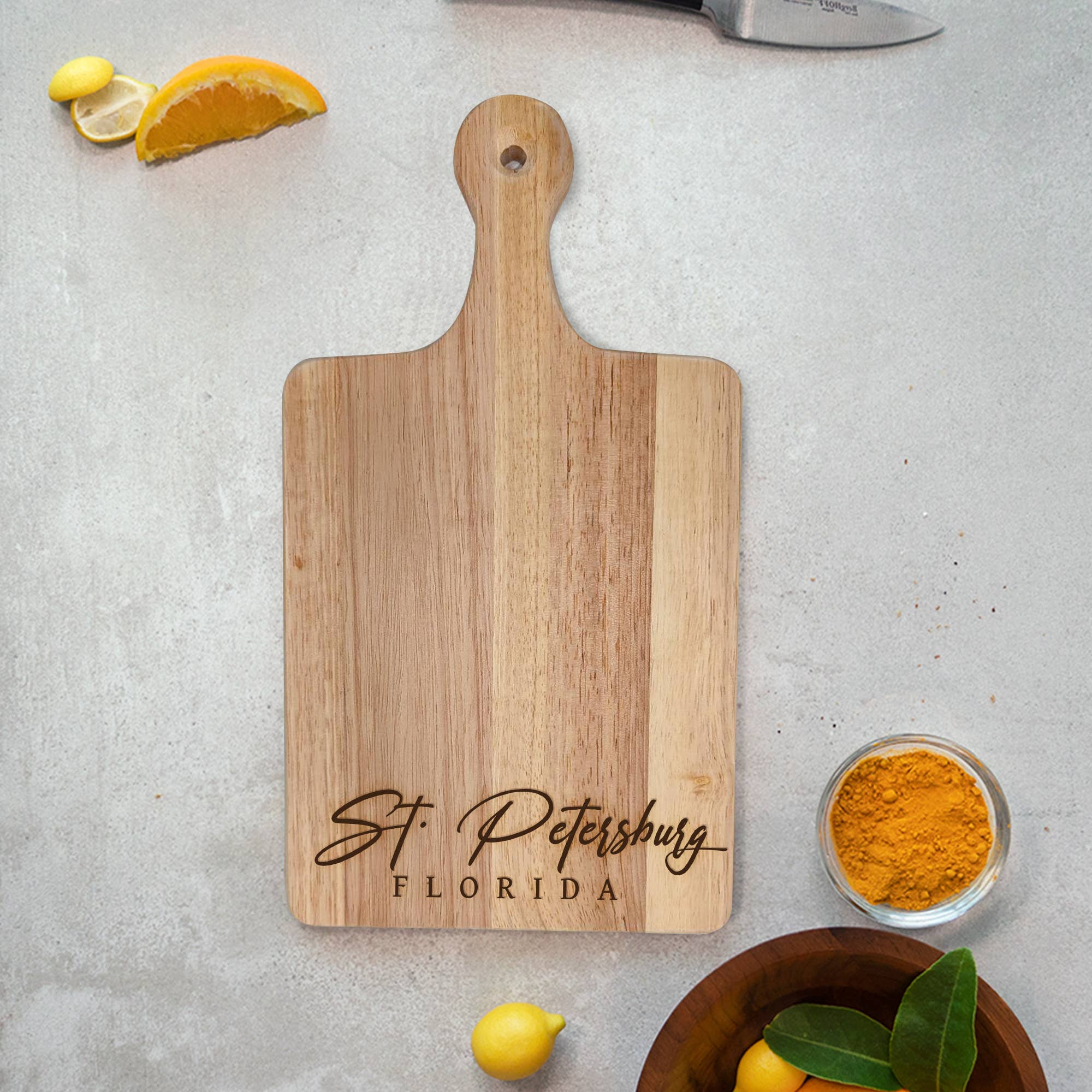 9th Letter Press - Wholesale Cutting Board - Custom Location Small Wood Board 9.5" - Name Drop Souvenir2