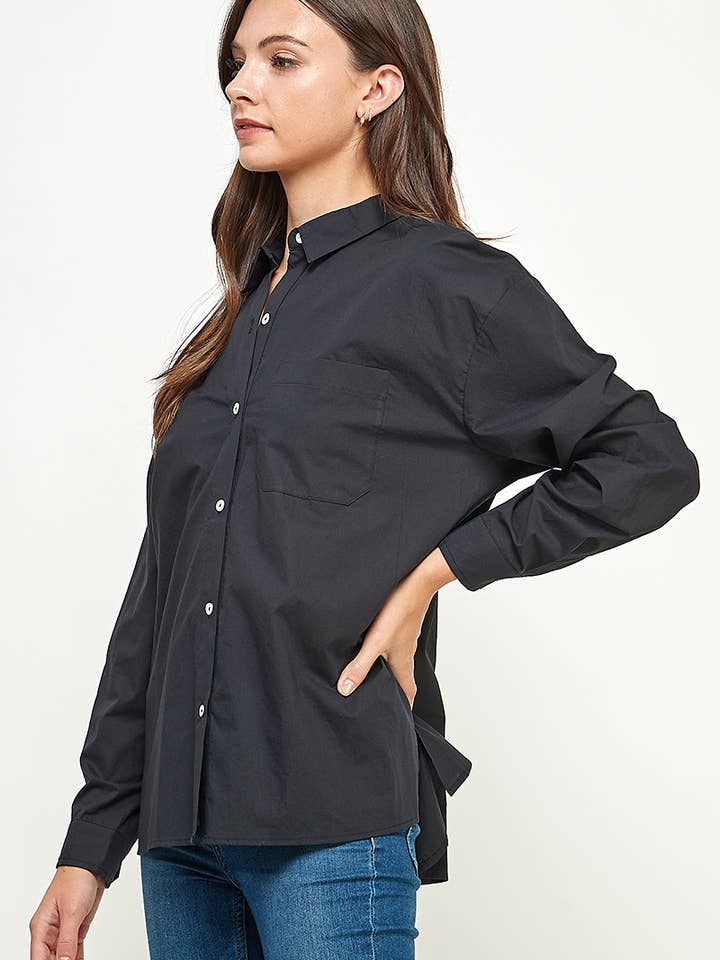 FUN2FUN - Wholesale Button Down Shirt - Women's - POPLIN COTTON BUTTON DOWN POCKET SHIRT16