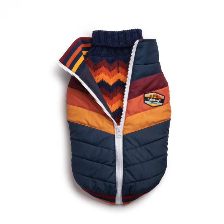 fabdog - Wholesale Pet Coat - Dog - Chevron Dog Coat Navy1
