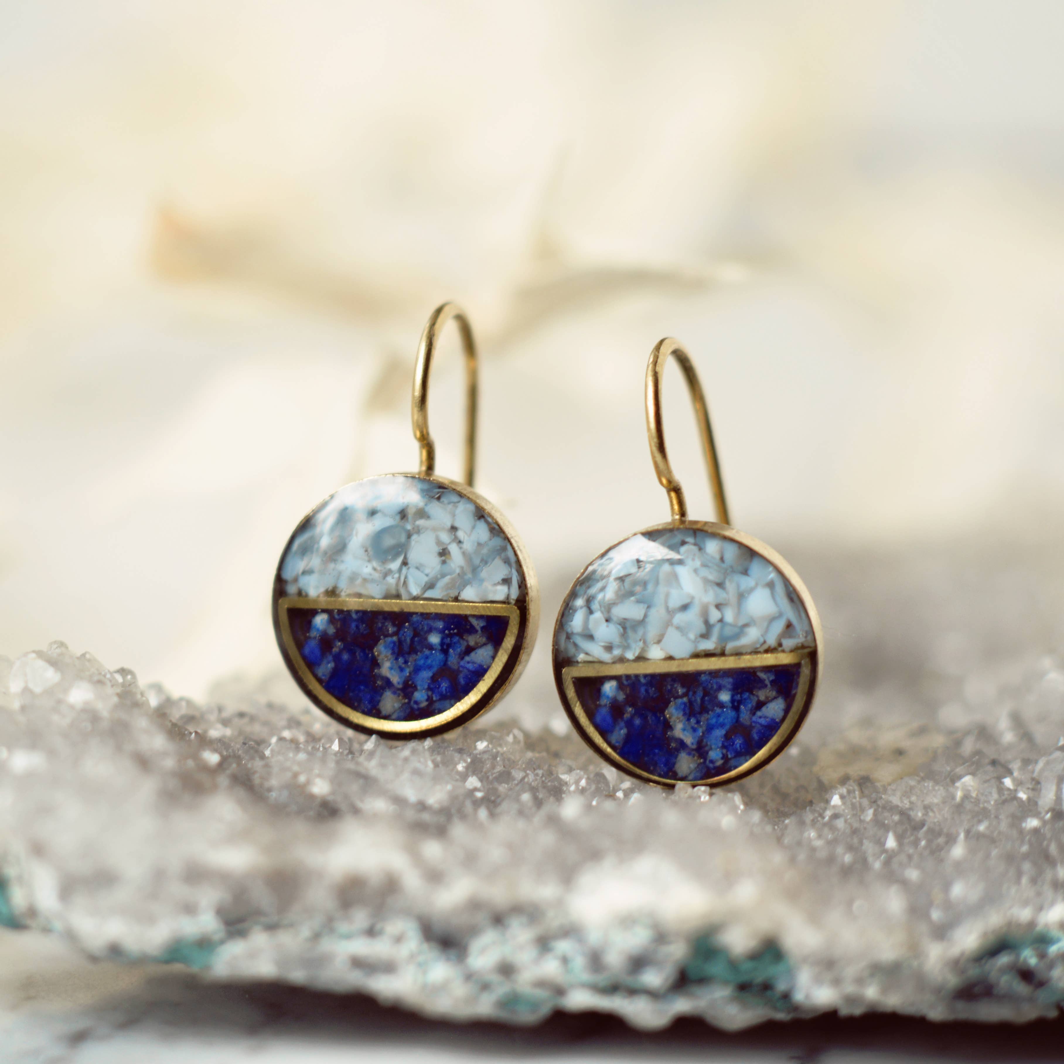 Cameoko - Wholesale Dangle Earrings - Crushed Gemstone Horizon Earrings8