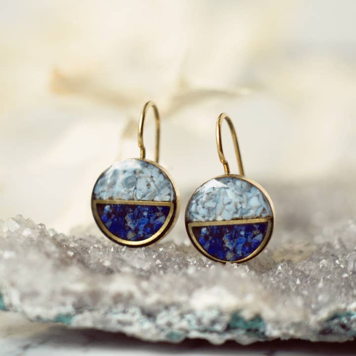 Cameoko - Wholesale Dangle Earrings - Crushed Gemstone Horizon Earrings8