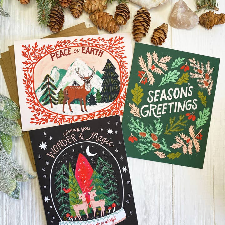Holiday Notecard Set | Christmas Greeting Cards for wholesale by Dream Folk Studio
