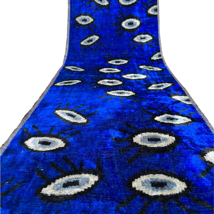 tecido ikat, tecido ikat blue eyes, tecido ikat tecido à mão por atacado de Ikat Atelier