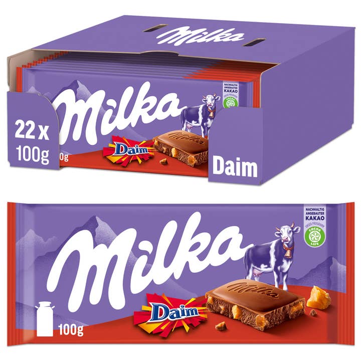 Phoenix Distributions - Venta al por mayor Chocolate - MILKA - Daim 100 gramos, 22 unidades