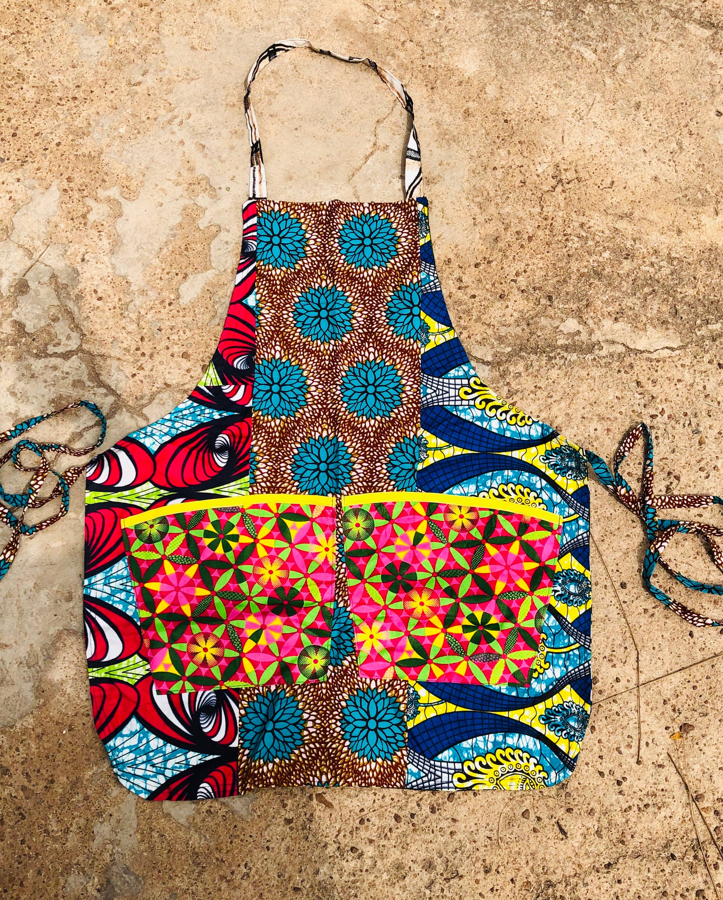 World Peaces - Wholesale Apron - Patchwork Apron with African Wax Print1