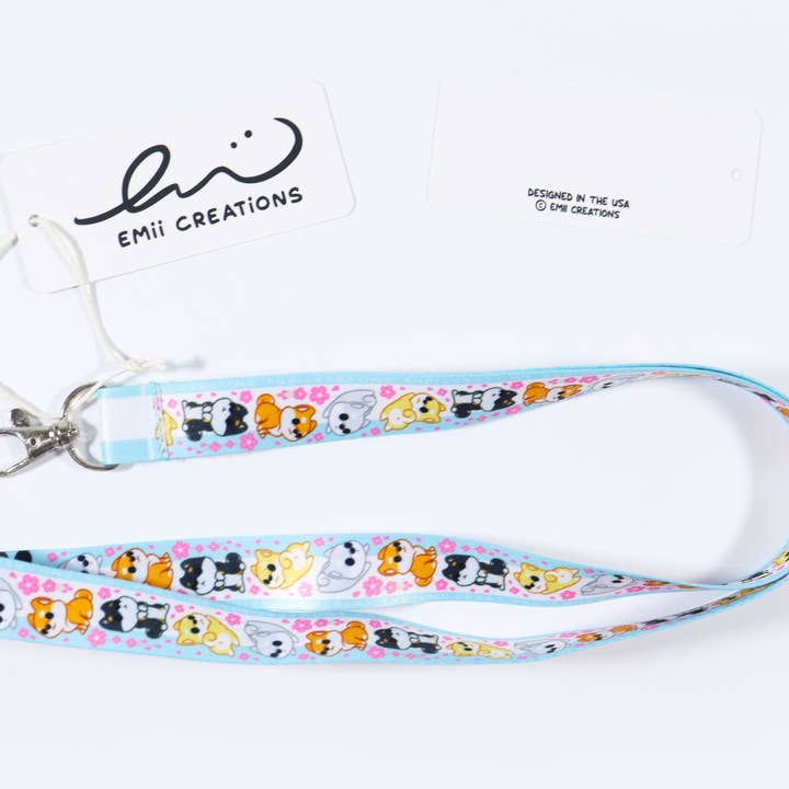 Emii Creations - Wholesale Lanyard - Unisex - Shiba Pattern Lanyard Key & ID Holder