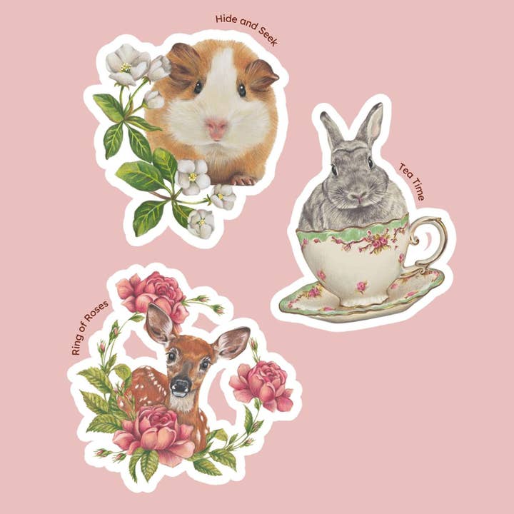 Vilde og finurlige - Sæt med 3 klistermærker for engroshandel hos Hayley Wilson