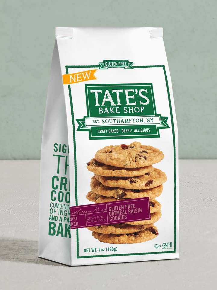Gluten Free Oatmeal Raisin Cookies | 7oz | 6 Count for wholesale by Tate's Bake Shop