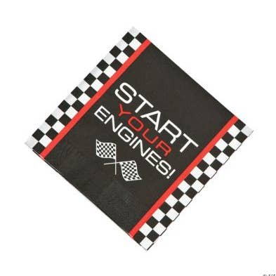 RACE CAR CHECKER LUNCH NAPKIN (16PC) for wholesale by Fun Express