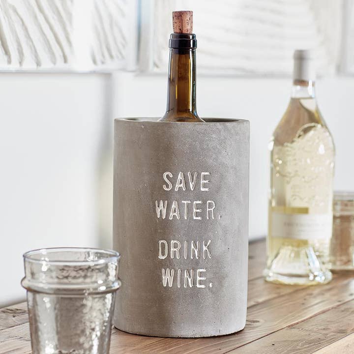 Santa Barbara Design Studio by Creative Brands - Wholesale Wine Bucket - Cement Wine Chiller - Save Water. Drink Wine.1