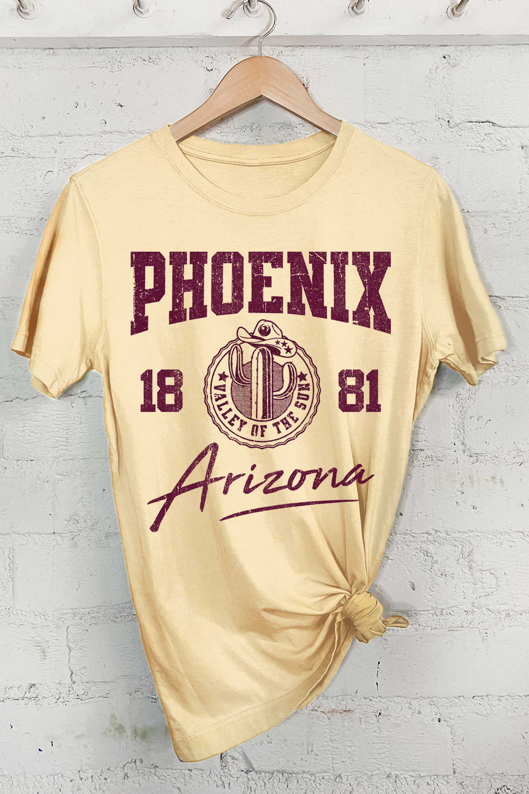 Rustee Clothing - Wholesale Screen Printed T-Shirt - Women's - PHOENIX ARIZONA VALLEY OF THE SUN 1881 GRAPHIC TSHIRTS7