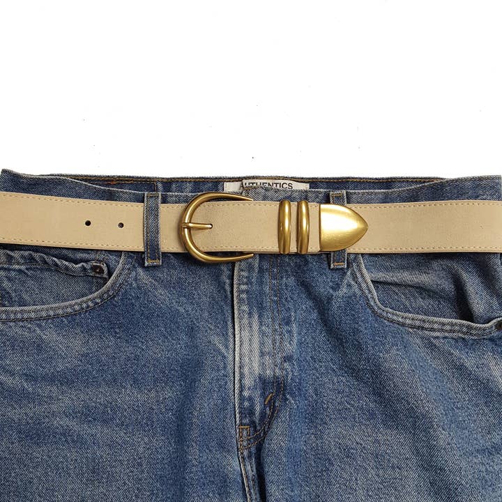 Axesoria West - Wholesale Belt - Women's - Genuine Suede Leather Belt w. buckle, loops and tip set2