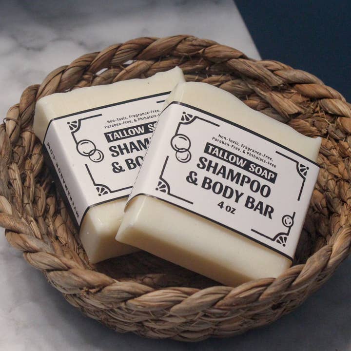 Myers Manor LLC - Wholesale Bar Soap - Grass-Fed Tallow Soap Shampoo & Body Soap Bar - 4 oz.