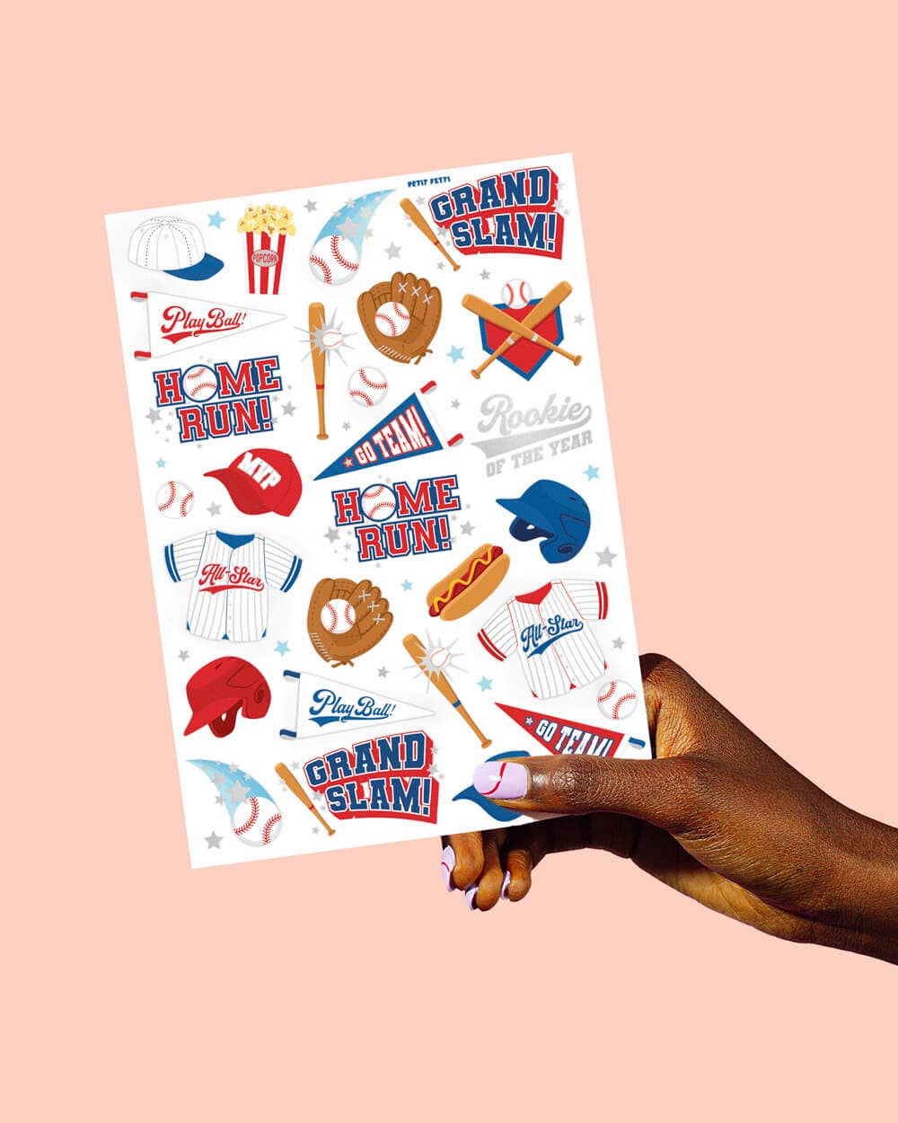 Petit Fetti - Wholesale Temporary Tattoo - Kids - Home Run Tats - 50 temporary tattoos1