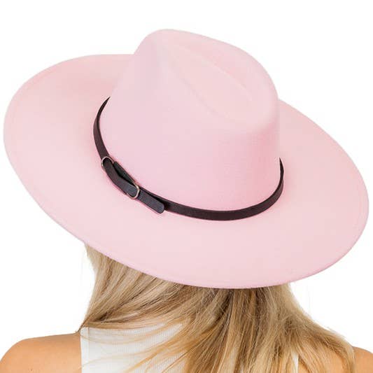 Cap Zone - Wholesale Fedora - Women's - Premium Two Tone Fedora Wide Brim With Belt 15