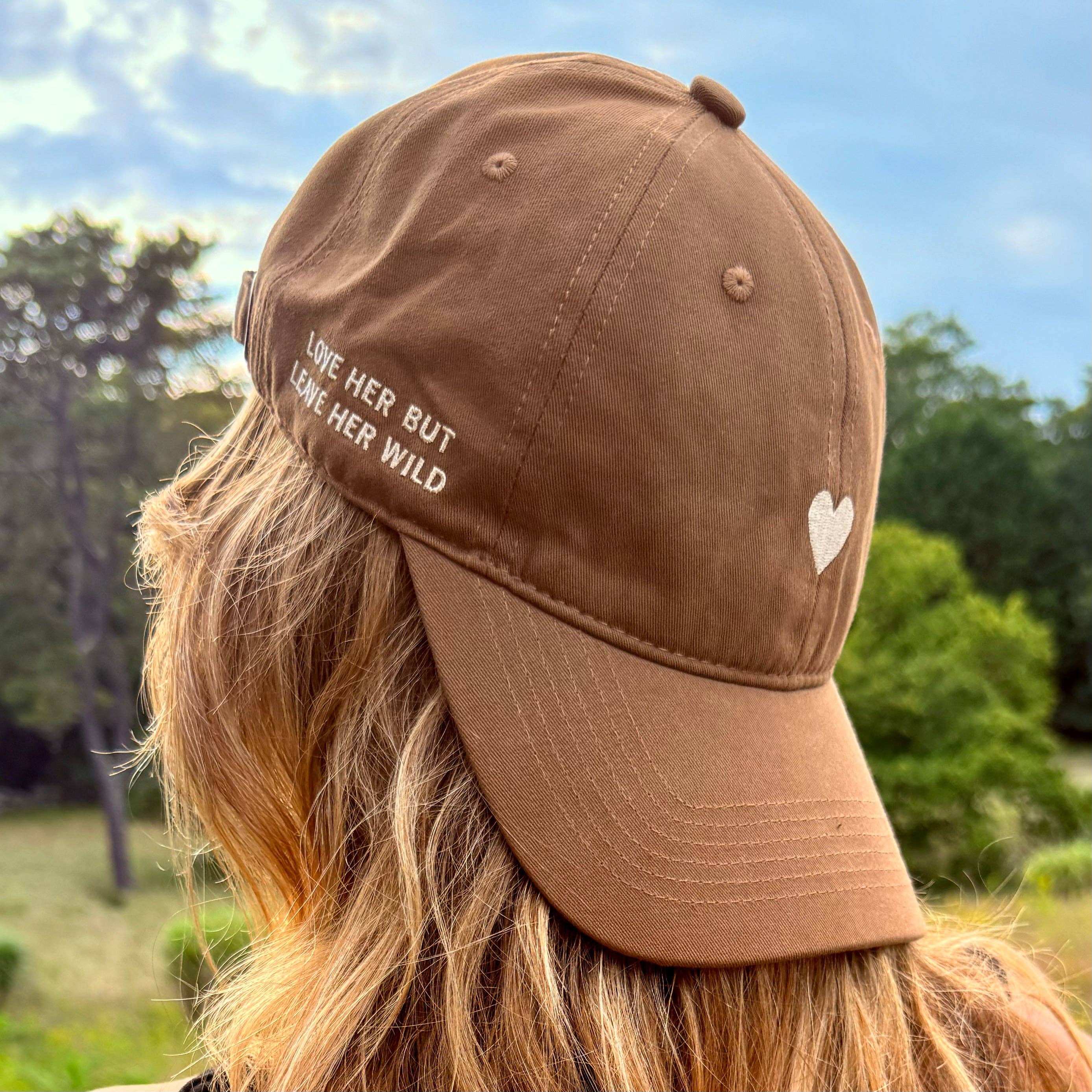 Atticus Poetry - Wholesale Baseball Cap - Women's - Mocha Cotton Dad Hat - Embroidered Heart Cap3