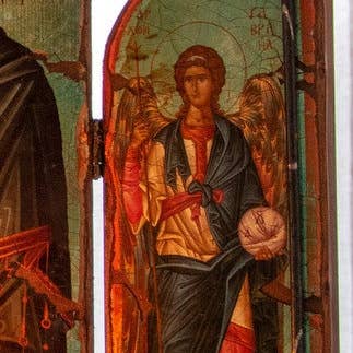 TheHolyArt – wholesale Religiöst kort – Kristen ikonostas Jungfru Maria Glykophilousa Ärkeängel Mikael Ärkeängel Gabriel ikon Handgjord duk Mt Athos träaltare Ortodox ikon4