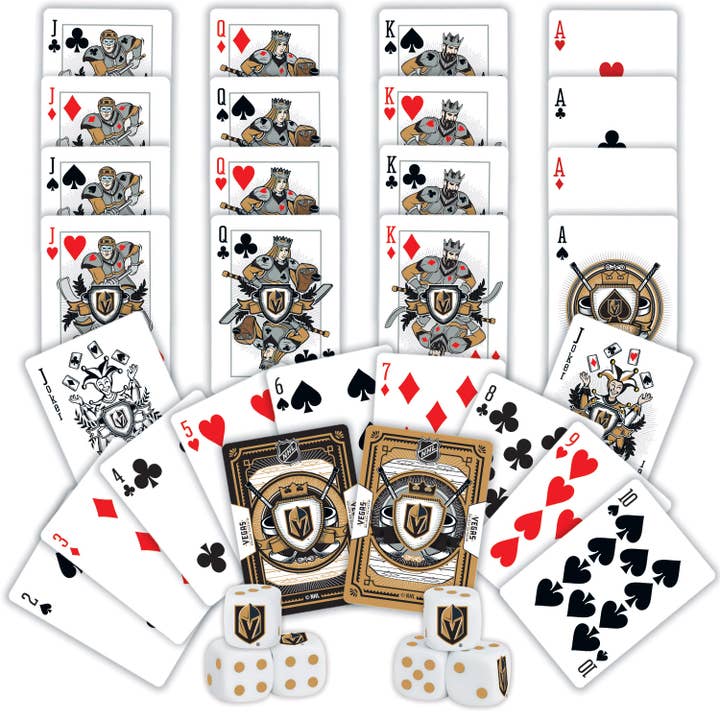 Masterpieces Puzzles - Wholesale Playing Cards - Las Vegas Golden Knights - 2-Pack Playing Cards & Dice Set