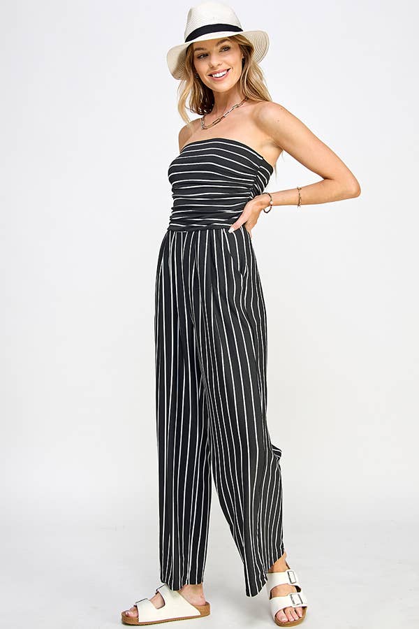 Heart & Hips – wholesale Romper – Women's – JR16435FS - TUBE TOP W/SHIRRING PALAZZO ROMPER2