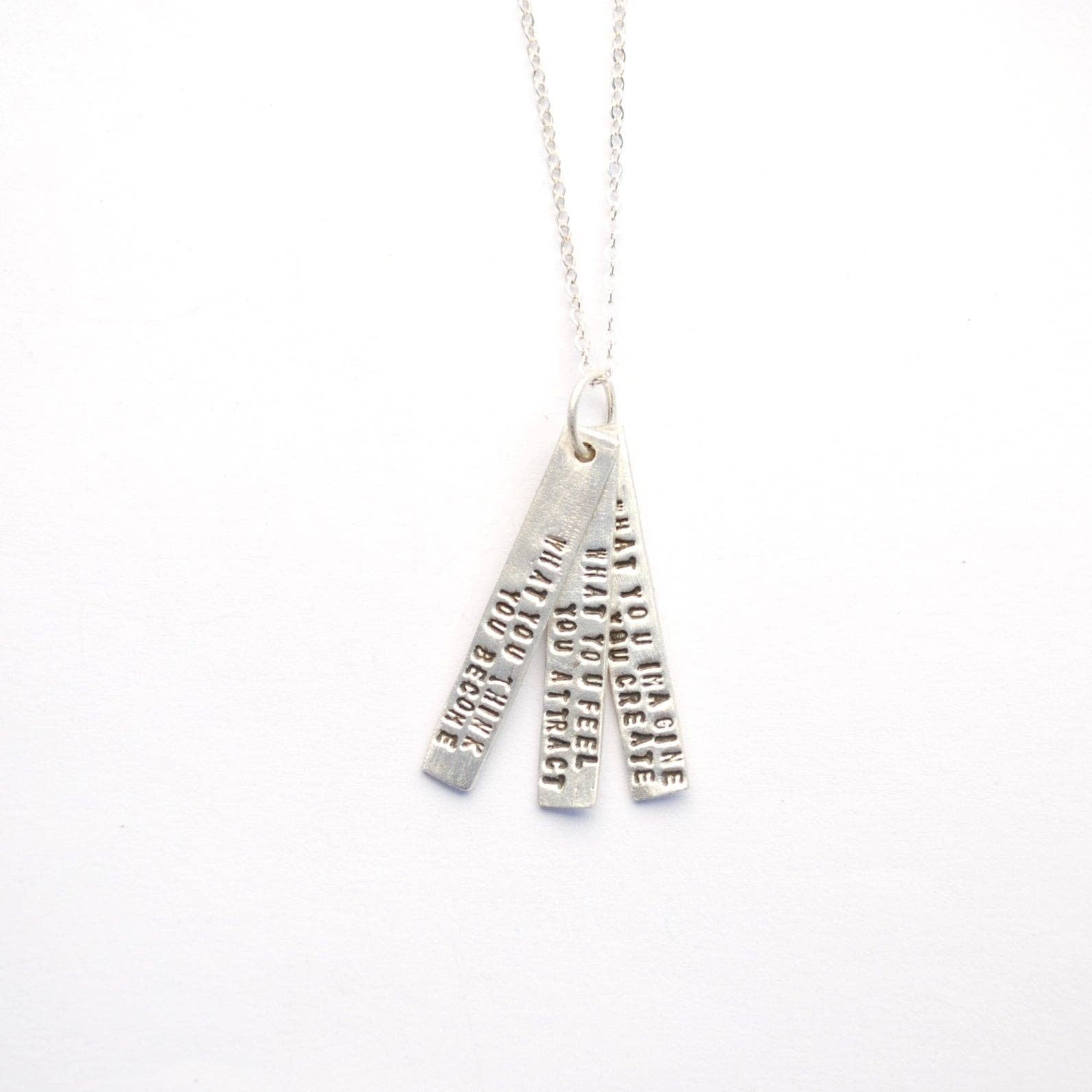 Chocolate and Steel - Wholesale Pendant/Charm Necklace - What you think you become, what you feel you attract, what you imagine you create  -Buddha Quote Necklace4