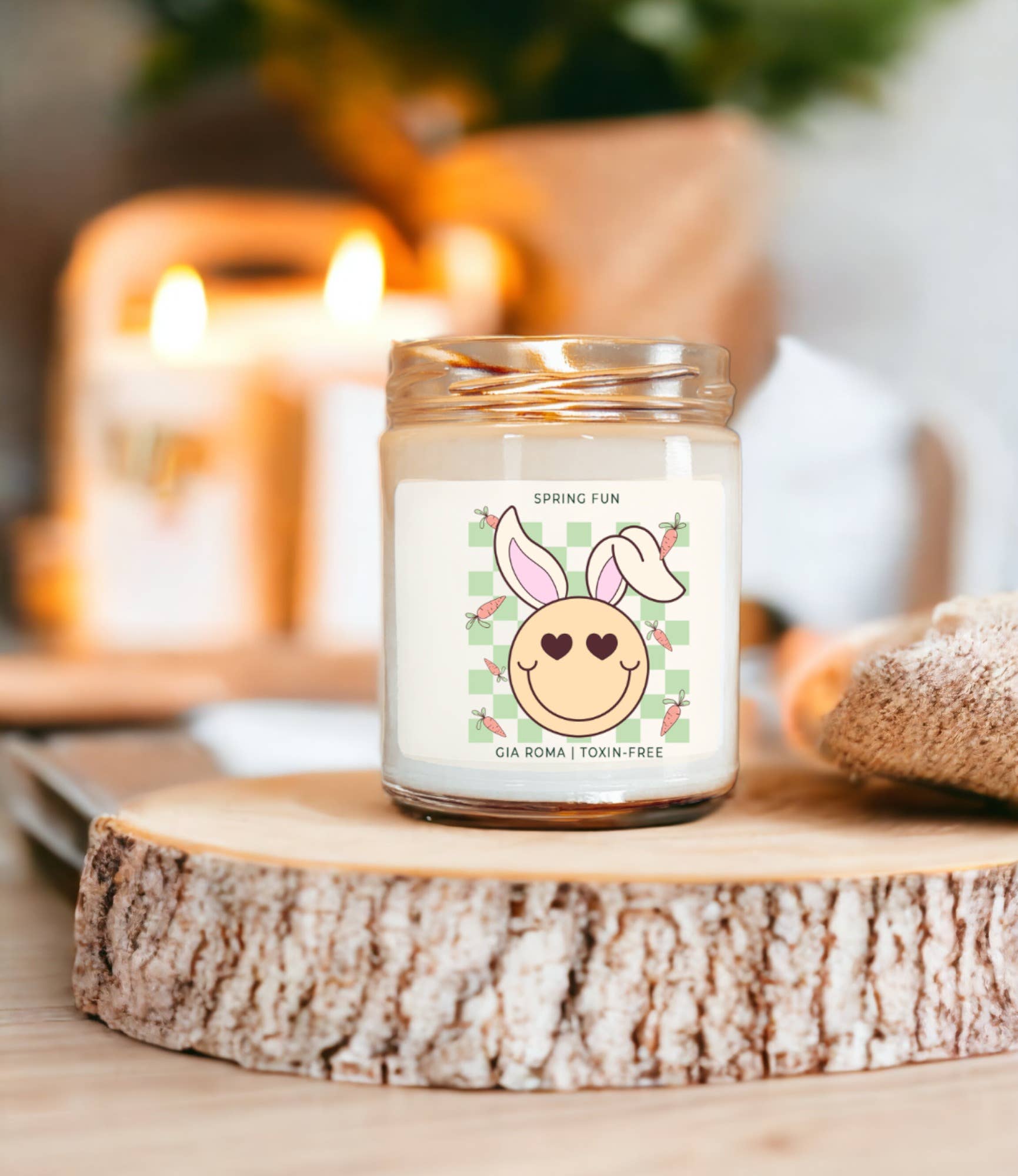 Gia Roma - Vendita all'ingrosso Candela in vasetto - Candele pasquali retrò con graziosi barattoli profumati alla soia primaverile24