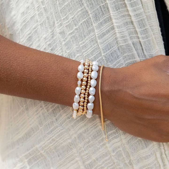 Ke Aloha Jewelry – Großhandel Perlenarmband – Gold- und Weißperlenarmband - Hiwahiwa2