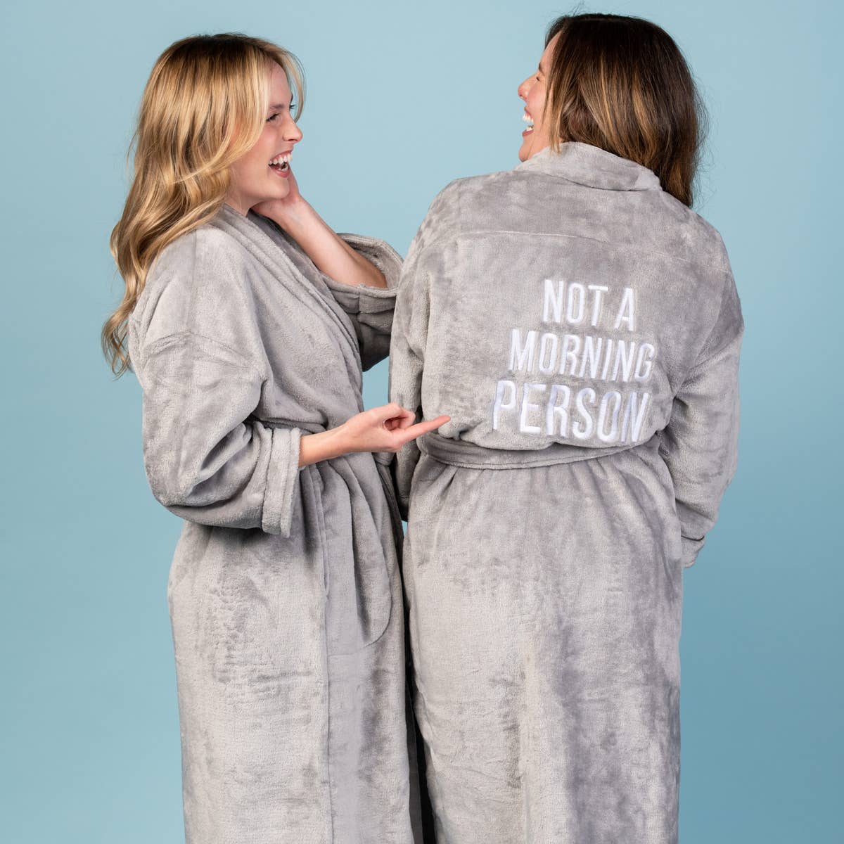 Totalee Gift - Wholesale Robe - Unisex - SALE Polyester 42" Gray Not A Morning Person Robe1