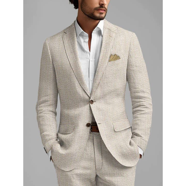 Ferrecci - Wholesale Suit Set - Men's - Ferrecci - Men's Slim Fit Two Button Seersucker Suit5