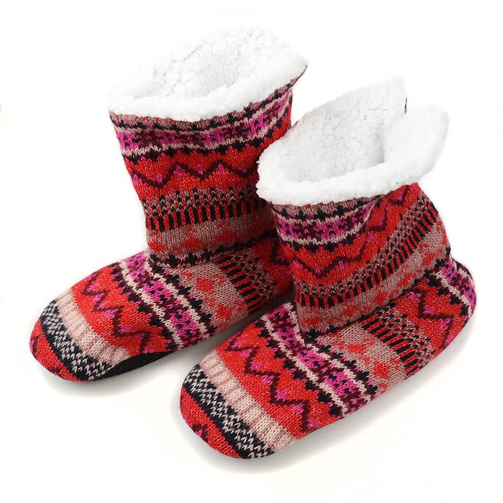 Rosa, Vinmix Fair Isle Toffelstövlar för wholesale av Peace Of Mind