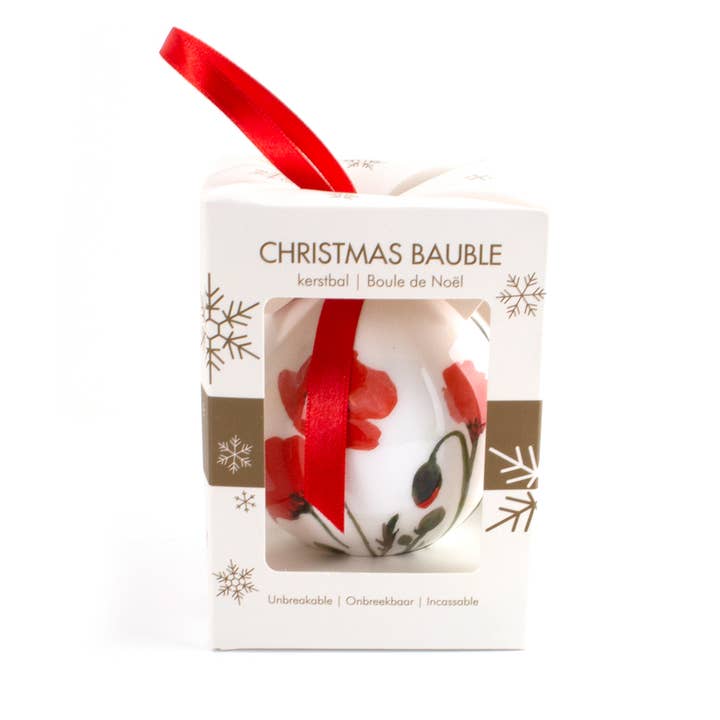MUSEUM WEBSHOP - Wholesale Ornament - Christmas Ball, Poppies, aquarelle, WMM, unbreakable1