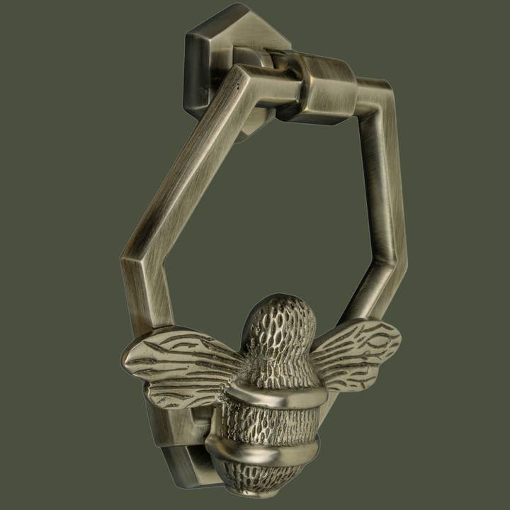 Brass Honeycomb Bee Door Knocker - Pewter Finish for wholesale by Brass bee