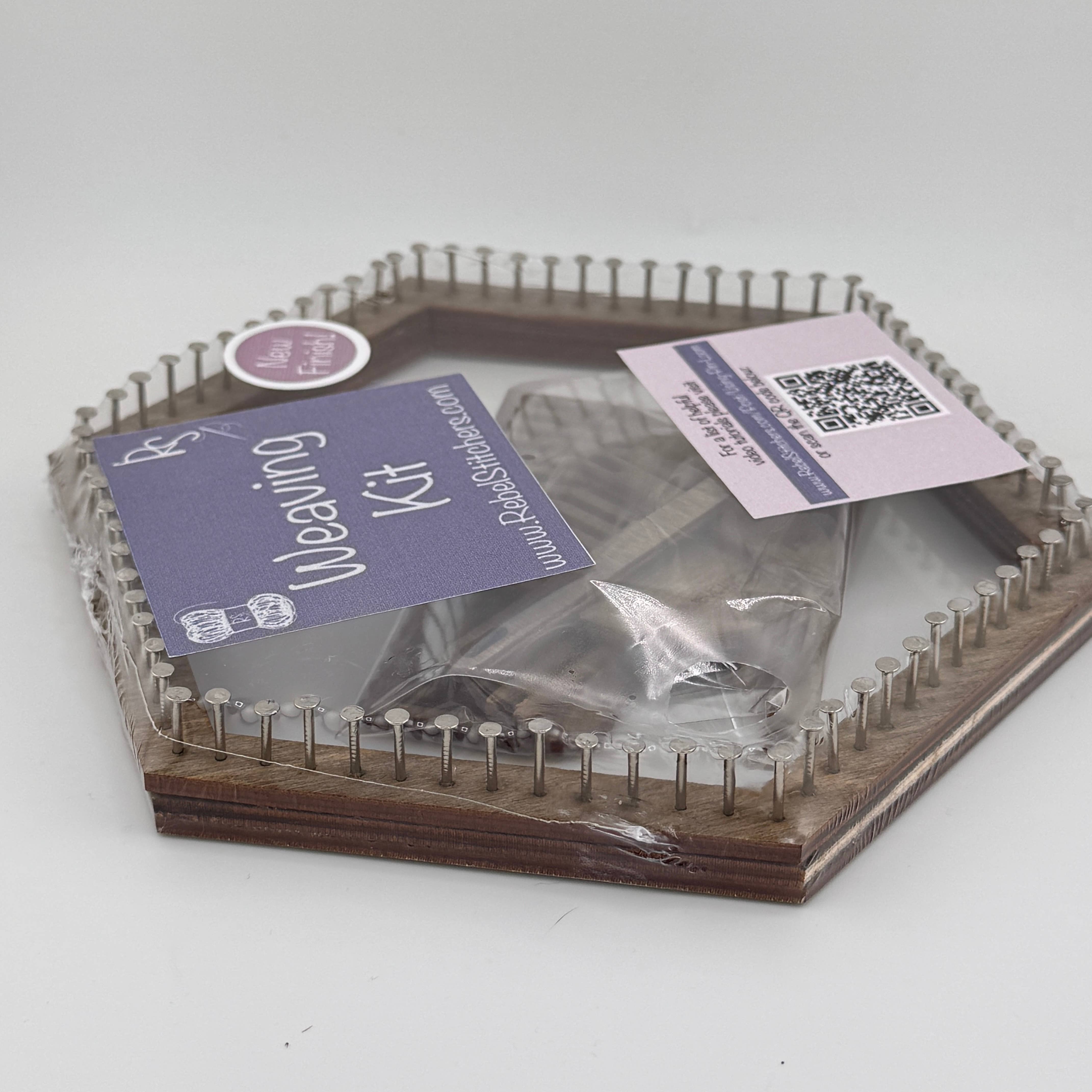 Art by Erica H & Rebel Stitchers - Wholesale DIY Craft Kit - Small - Handmade Hexagon Pin Loom Kit - Compact, Portable1