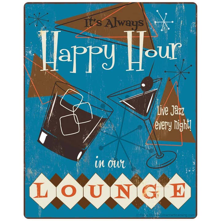 RetroPlanet – wholesale Sticker – Happy Hour In Our Lounge 1950s Style Sticker