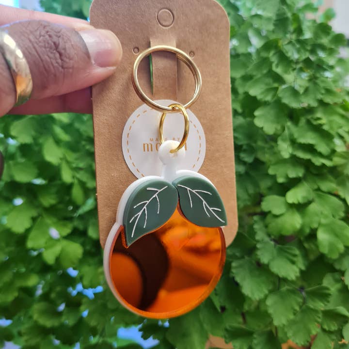 Schlüsselanhänger mit orangefarbenen Früchten | Schlüsselanhänger mit Früchten | Lustiger Schlüsselring für den Großhandel von Made By Moxxi