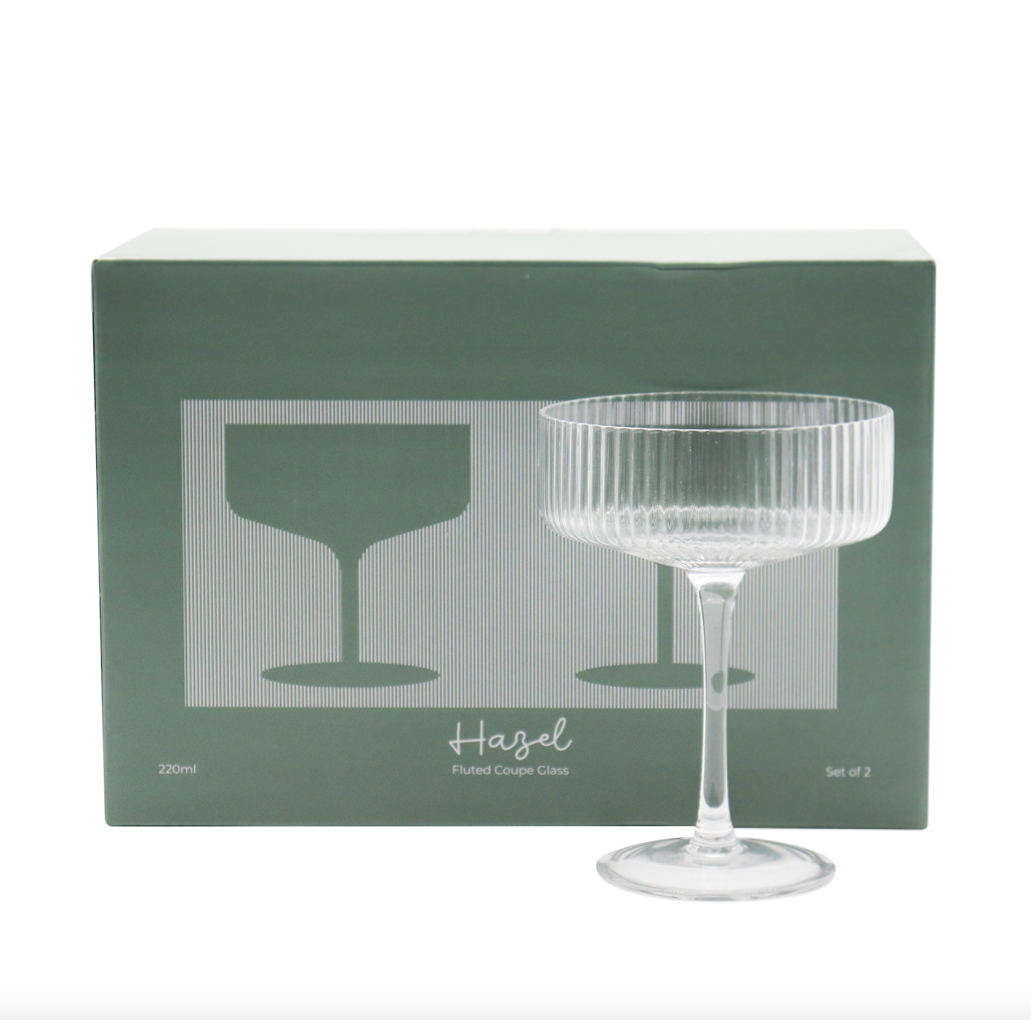 Sage & Cooper - Wholesale Cocktail/liquor glass - Hazel Ribbed Coupe Glass (s2)1